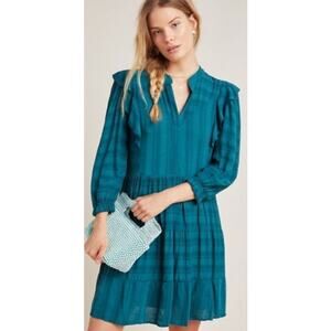 ANTHROPOLOGIE Amadi Rossi Dress Teal Size M